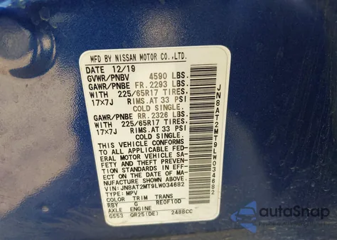 2020 Nissan Rogue S Fwd from USA, damaged, VIN JN8AT2MT9LW034682